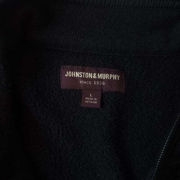 Johnston Murphy Sweater Jacket Men’s L Black with Grey Accent Full Zip - Picture 5 of 6